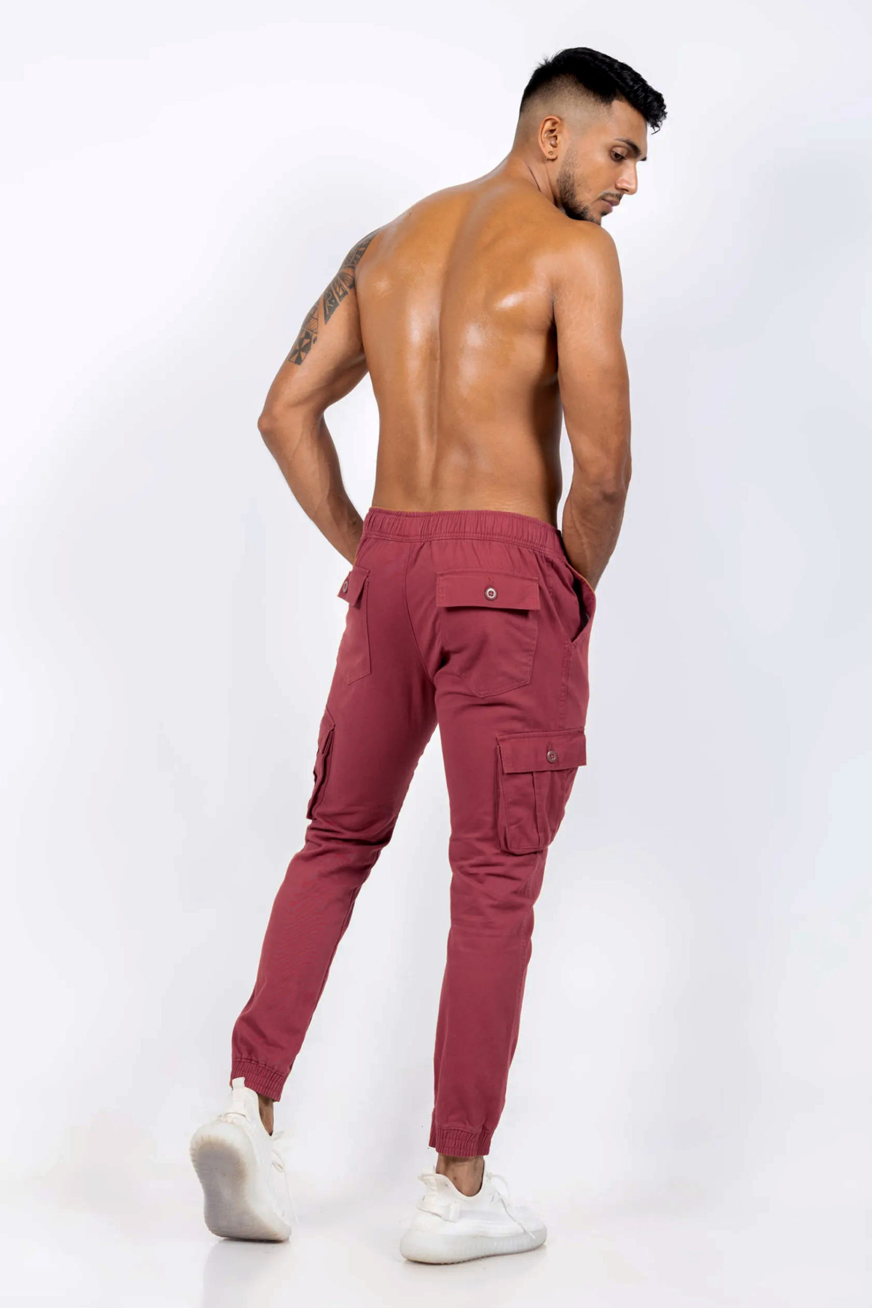 Buy Beige and Maroon Combo of 2 Side Pocket Straight Cargo Pants Cotton for  Best Price, Reviews, Free Shipping